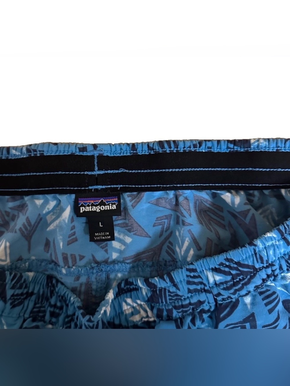 Patagonia Blue Geometric Print Athletic Shorts - Picture 2 of 4